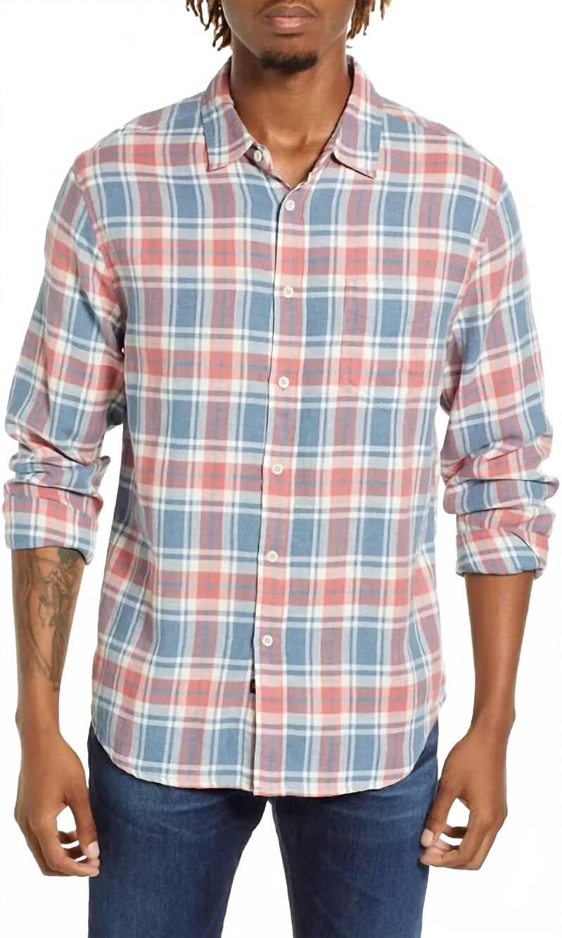 NEW RAILS wyatt shirt in indigo melange rose